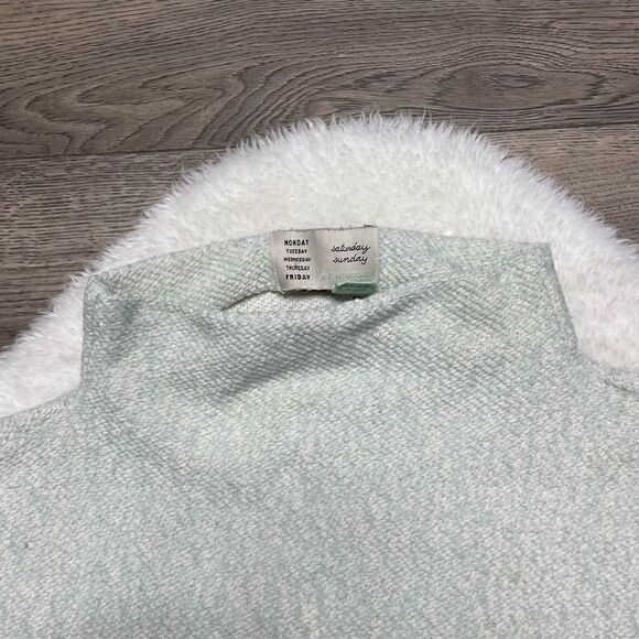 Saturday Sunday Anthropology Sweater Mint Green XS Mock Neck Relaxed - Picture 2 of 8